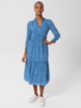 Hobbs Annalise Midi Dress, Blue/Multi