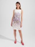 Hobbs Petite Fiona Shift Dress, Ivory/Multi