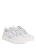 Calvin Klein Leather Lace Up Chunky Cupsole Trainers, White/Oyster