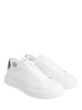 Calvin Klein Leather Low Top Lace Up Trainers, White/Black