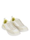 Calvin Klein Leather Low Top Chunky Heel Trainers, Marshmallow/Acacia