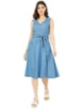 Yumi Denim Chambray Dress, Light Blue