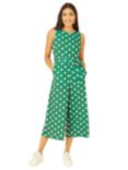 Mela London Polka Dot Culotte Jumpsuit, Green