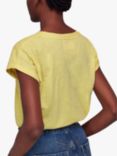 Whistles Willa V Neck Cap Sleeve T-Shirt, Yellow