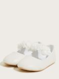 Monsoon Baby Shimmer Corsage Walker Shoes, Ivory