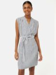 Jigsaw Striped Linen Mini Dress, Blue/White