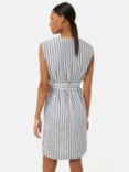 Jigsaw Striped Linen Mini Dress, Blue/White