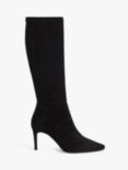 John Lewis Sugarpuff Microfibre Stretch Stiletto Heel Long Boots, Black