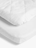 John Lewis Baby Waterproof Mattress Protector & Fitted Sheet Set, White