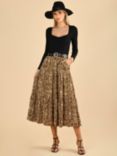 Jolie Moi Sara Tiered Maxi Skirt, Khaki