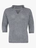 Celtic & Co. Linen V-Neck Jumper, Cornflower Blue