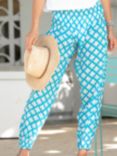 Aspiga Harem Cotton Trousers, Tile Print Turquoise