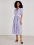 Baukjen Suzy Curved Waist Floral Midi Dress, Pale Lavender