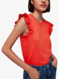 Whistles Frill Cap Sleeve T-Shirt, Red