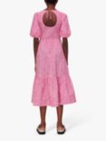 Whistles Uneven Lines Midi Dress, Pink