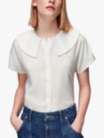 Whistles Greta Collar Top, White