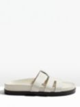 HUSH Carley Leather Cage Slide Sandals, Off White