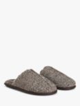 John Lewis Faux Fur Striped Mule Slippers, Mid Grey