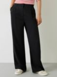HUSH Avery Wide Tailored Trousers, Washed Black, Washed Black