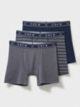 Crew Clothing Jersey Boxers, Pack of 3, Grey/Navy