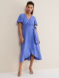 Phase Eight Julissa Wrap Midi Dress, Foxglove Blue