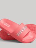 Superdry CODE Logo Pool Sliders, Active Pink