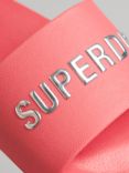 Superdry CODE Logo Pool Sliders, Active Pink