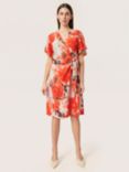 Soaked In Luxury Indre Gaby Floral Print Dress, Red, Red