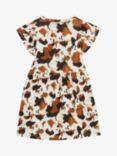 Whistles Kids' Piper Cow Print Cotton Jersey Dress, Brown/Multi