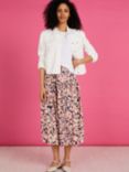 Baukjen Stefania Blurred Print Midi Skirt, Pink/Multi