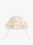 Carrément Beau Baby Lemon Floral Print Cotton Hat, White/Multi