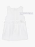 Carrément Beau Baby Broderie Bow Detail Dress And Headband, White