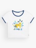 Carrément Beau Baby Cotton Jungle Short Sleeve T-Shirt, White/Multi