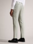 Ted Baker Lancet Slim Fit Wool Linen Trousers, Light Green