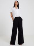 French Connection Wisper Full Length Palazzo Trousers, Black
