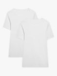 John Lewis Organic Cotton Short Sleeve Vest, Pack of 2, White