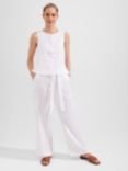 Hobbs Jacqui Linen Trousers, White, White
