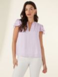 Ro&Zo Gingham Flute Blouse, Lilac