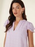 Ro&Zo Gingham Flute Blouse, Lilac