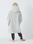 John Lewis Kids' Sherpa Oversized Hooded Blanket, Grey