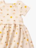 Little Green Radicals Kids' Adaptive Organic Cotton Sunshine & Rainbows Easy Peasy Dress, Cream
