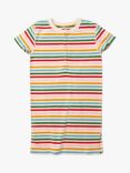 Little Green Radicals Kids' Adaptive Organic Cotton Summer Rainbow Striped Henley Tunic, Multi