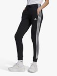 adidas 3-Stripes Fleece Joggers, Black/White