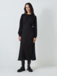 John Lewis ANYDAY Jacquard Animal Print Midi Dress, Black