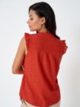 Crew Clothing Linda Frill Top, Red