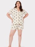 Chelsea Peers Curve Bee Print Short Pyjama Set, Off White