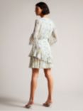 Ted Baker Suziiee Floral Frill Mini Dress, Sky Blue/Multi
