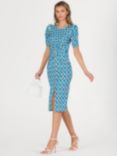 Jolie Moi Arica Geometric Dress, Blue