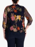 chesca Chrysanthemum Silk Blend Shrug, Navy/Multi