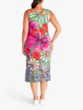 chesca Curve Tropical Print Midi Dress, Multi, Multi